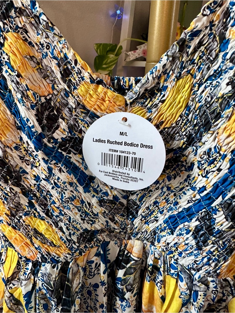 Yellow & Blue Lemon Print Maxi Dress - Picture 6 of 7